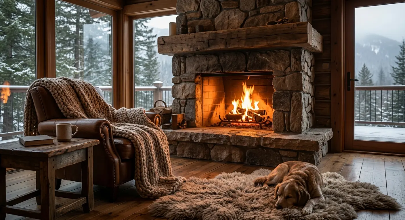 with fireplace